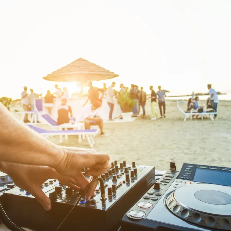 dj at beach party