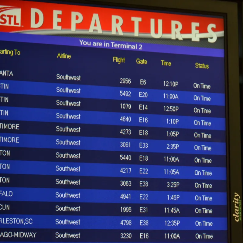 st Louis airport flight board