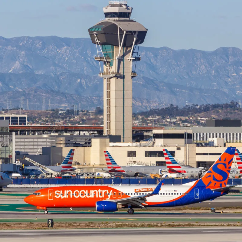 sun country plane at airport