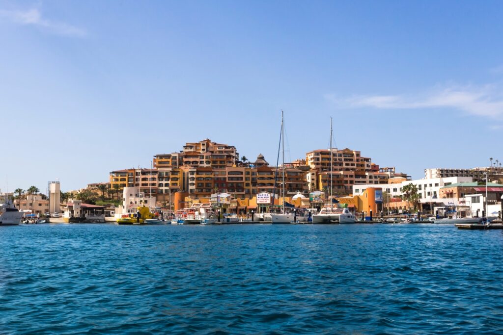 Los Cabos cityscape from the sea