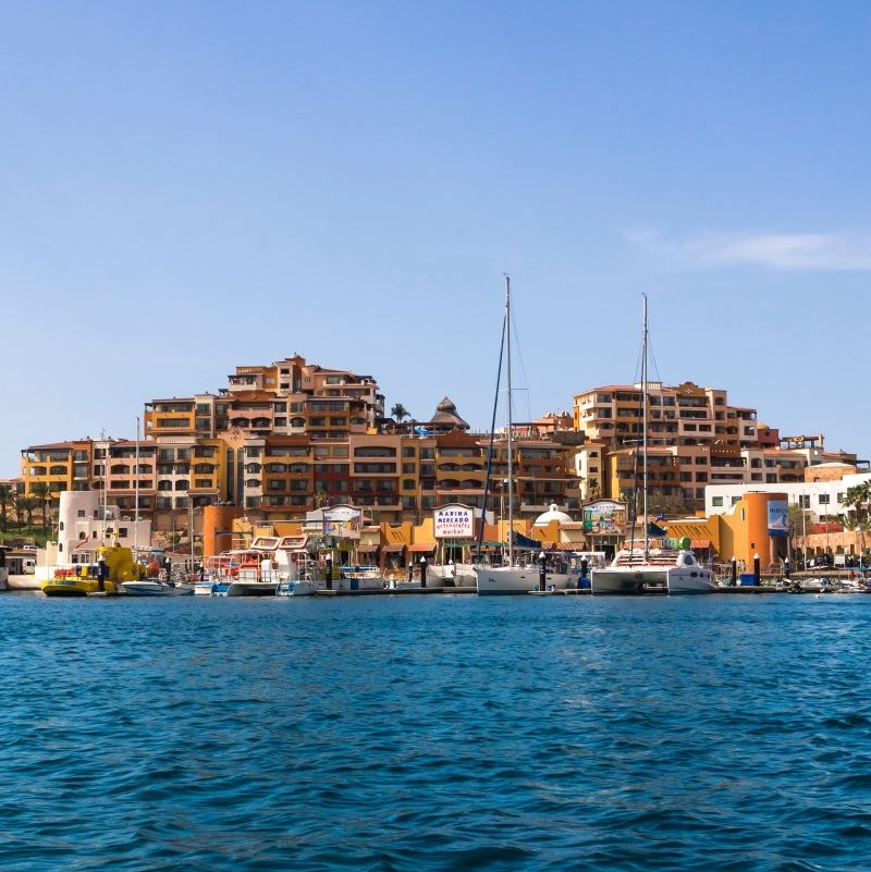 Los Cabos cityscape from the sea