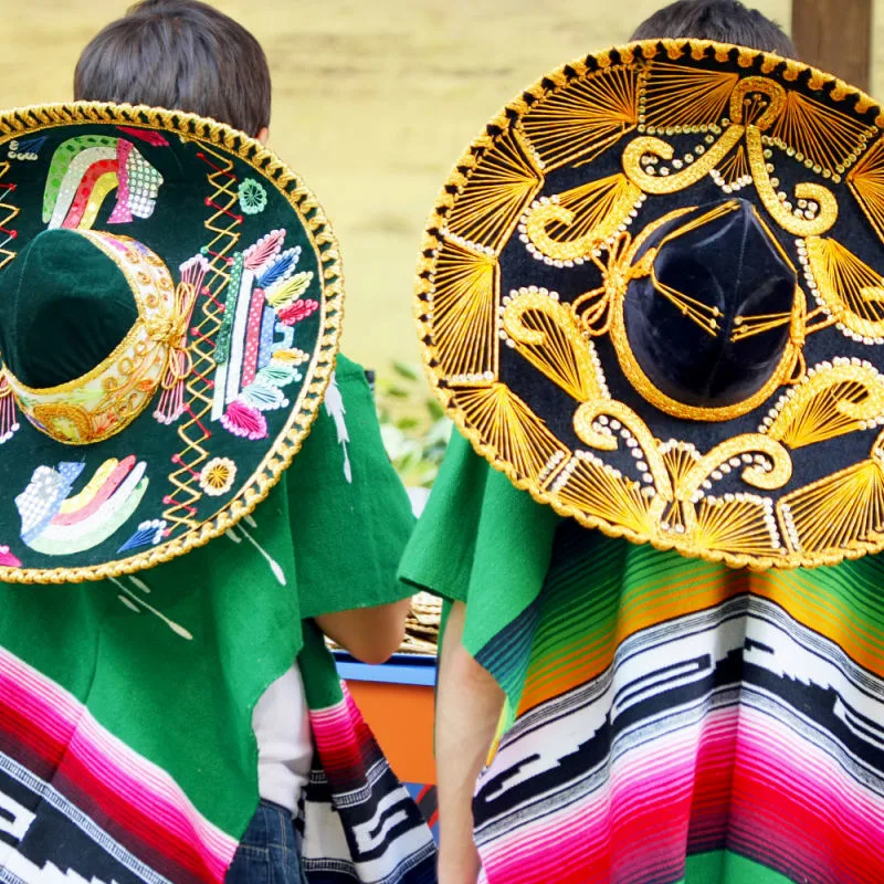 Mexican kids with sombreros