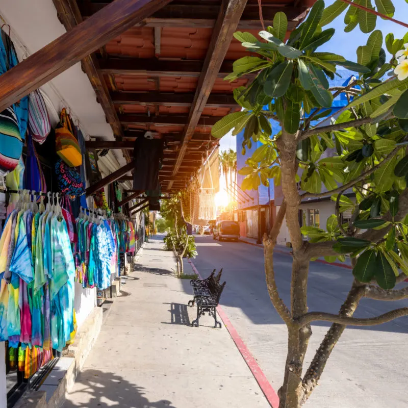 Mexico, Los Cabos, streets in the old city center with shops for tourists