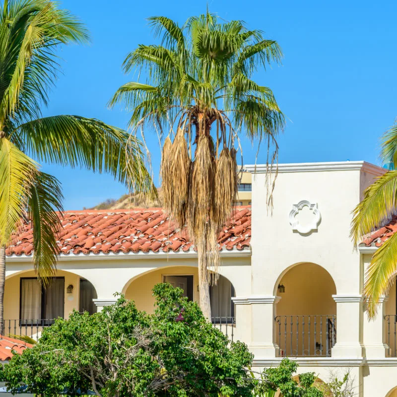 The top of the house or apartment with nice window. San Jose del Cabo, Mexico.