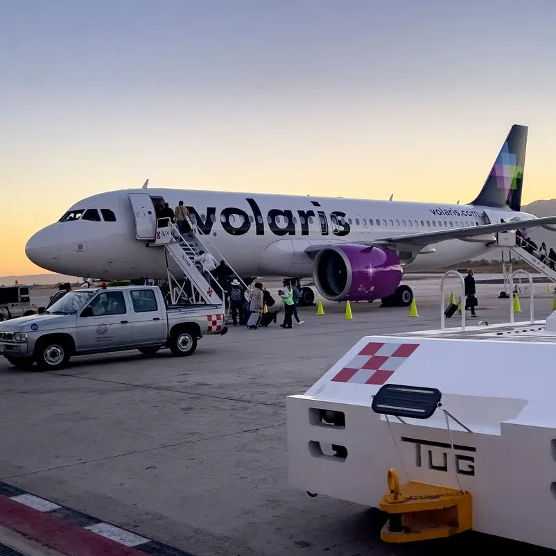 Passengers boarding a Volaris flight.