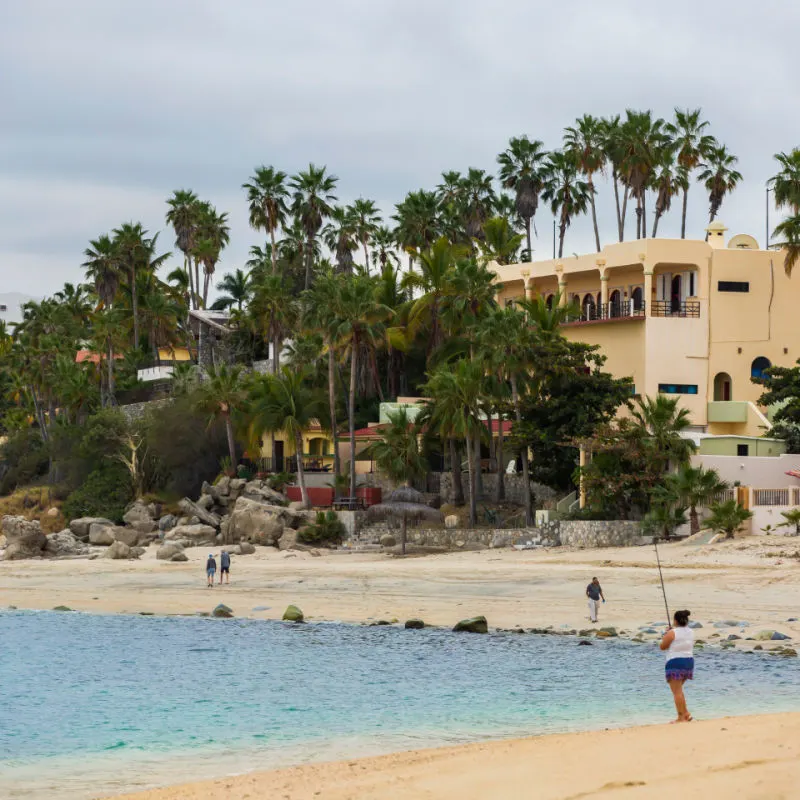 Waves wash up on shore at the beautiful town of Los Barriles, Baja California Sur, Mexico.