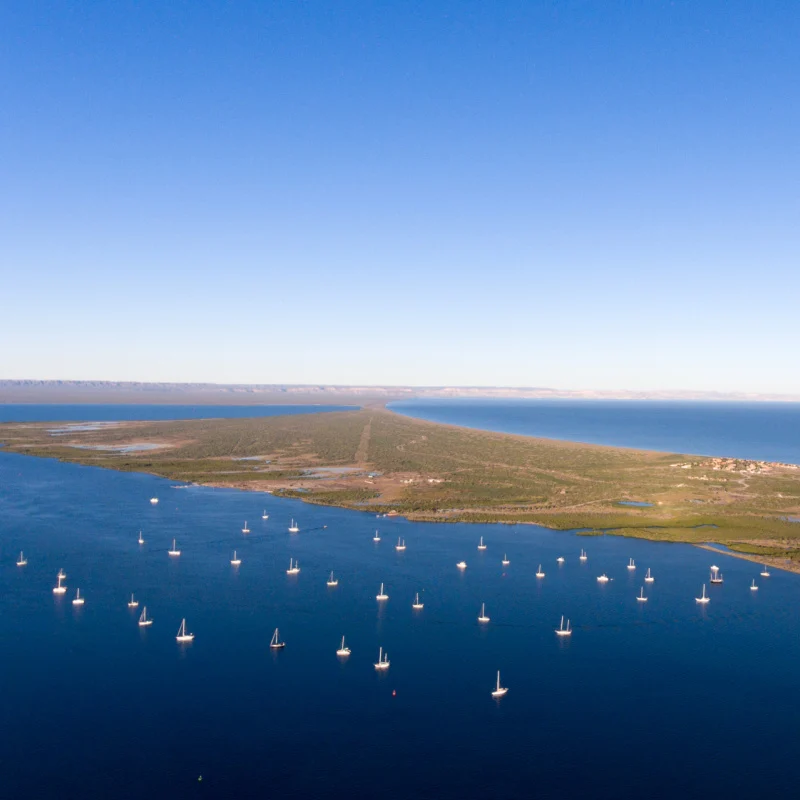 aerial view of ocean and land