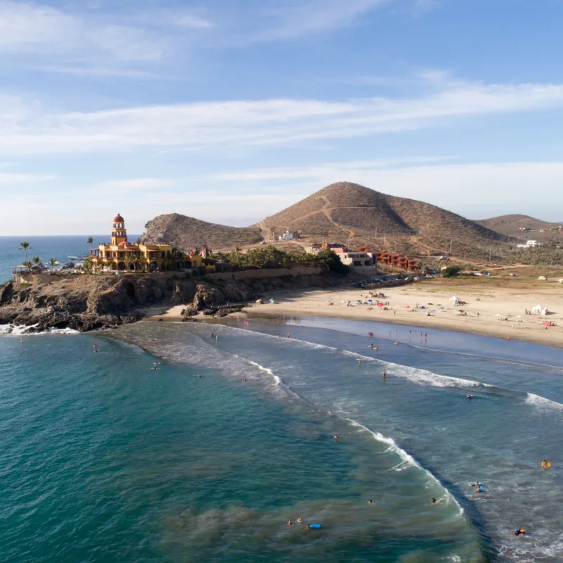 A landscape shot of a todos santos beach