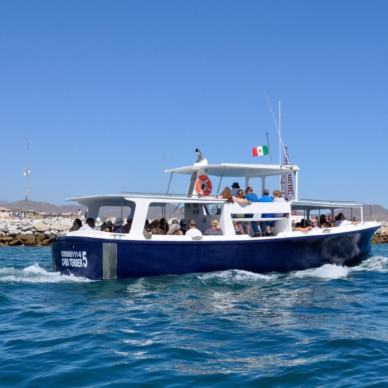 crowded tour boat in cabo