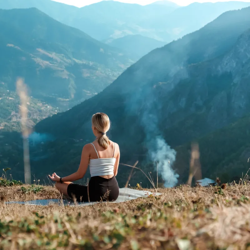 doing yoga in mountians