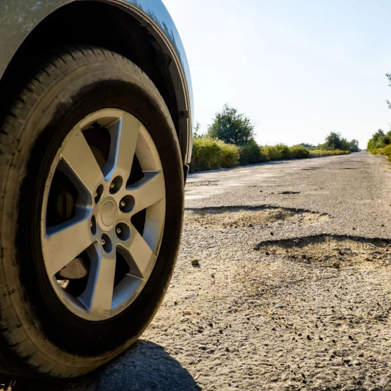 Potholes on road