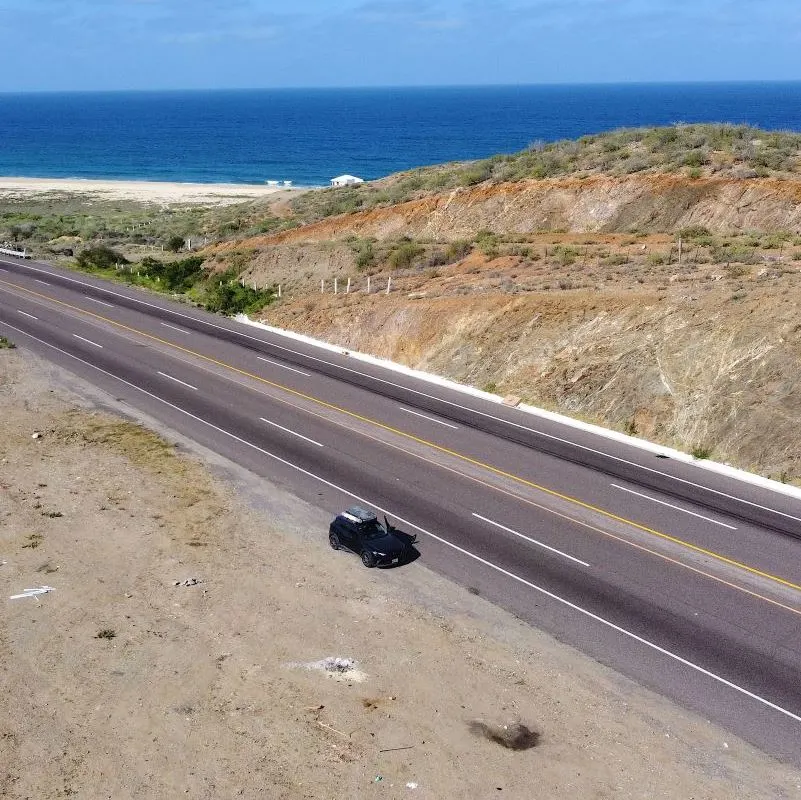 DRONE PHOTOGRAPHY ON THE ROAD OF CABO BAJA CALIFORNIA SUR MEXICO