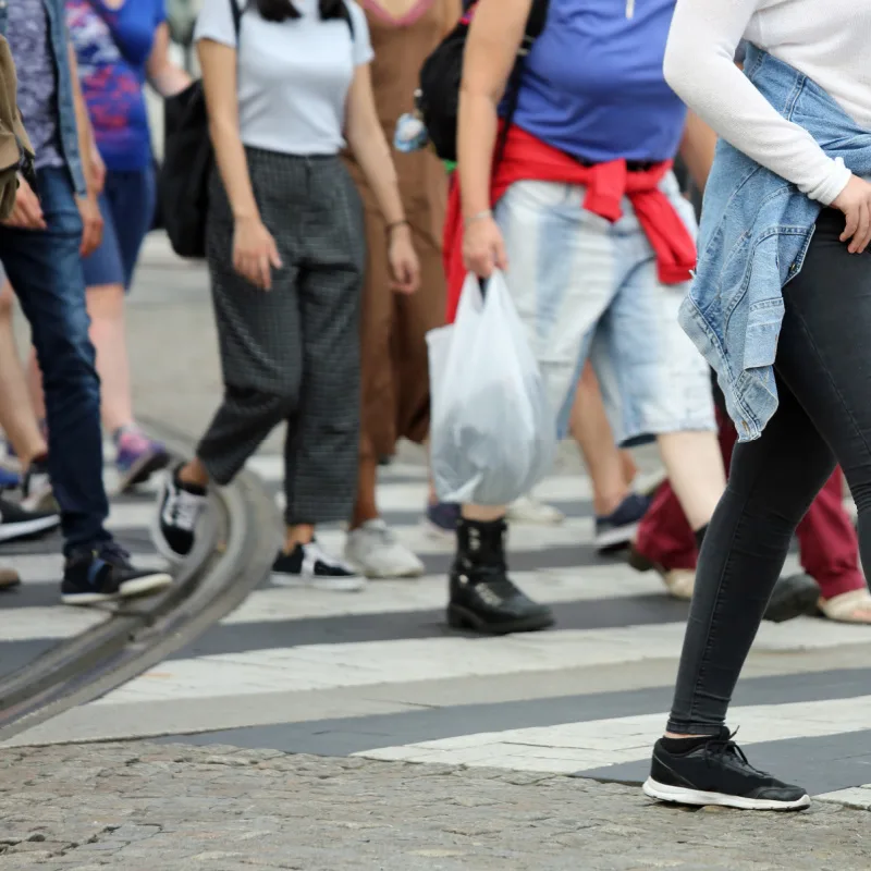 Pedestrian crossing a road