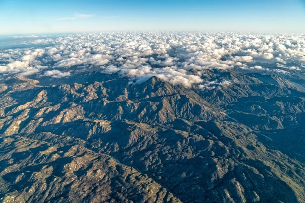 sierra de la laguna baja california sur mexico aerial view landscape