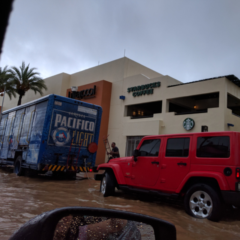 Flooded Streets After a Storm in Los Cabos, Mexico