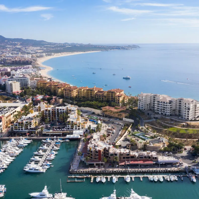 Aerial view of los cabos marina