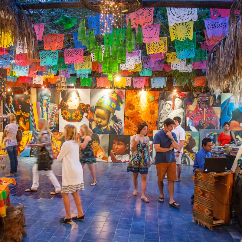 tourists at artisan shop in san jose del cabo