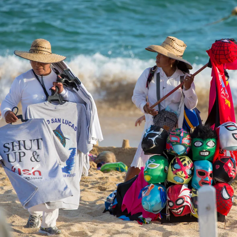 vendors on a los cabos beach