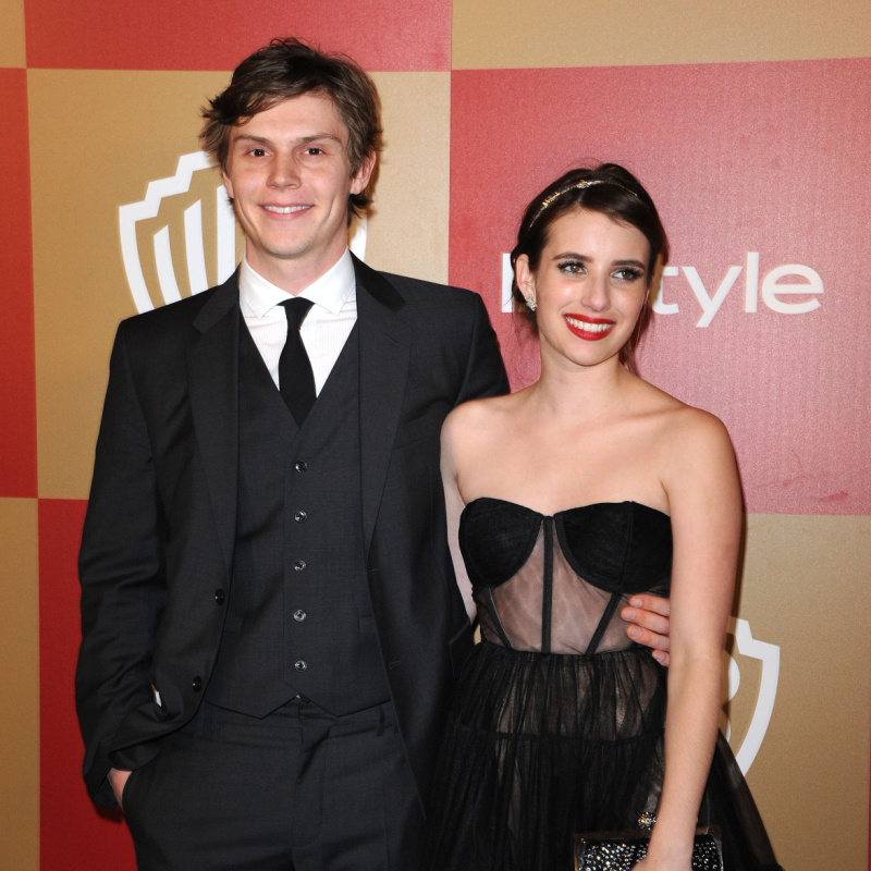 Evan Peters & Emma Roberts arrives to the WB:In Style Golden Globe Party