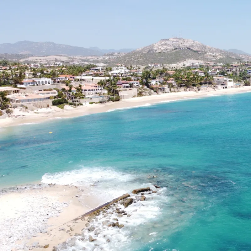 Palmillas beach in Cabo San Lucas seen from a drone