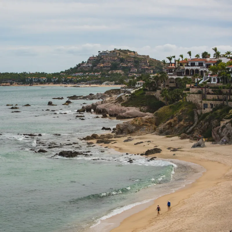 San Jose Del Cabo, coastline with accommodations and palm trees