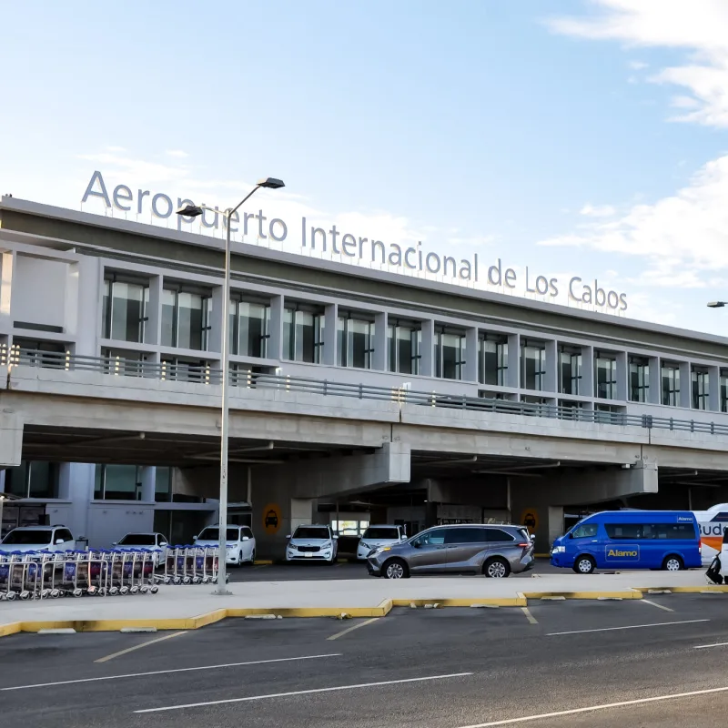 Rental car vehicles outside of Los Cabos International Airport