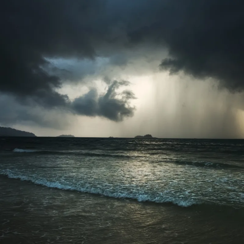 storm at beach