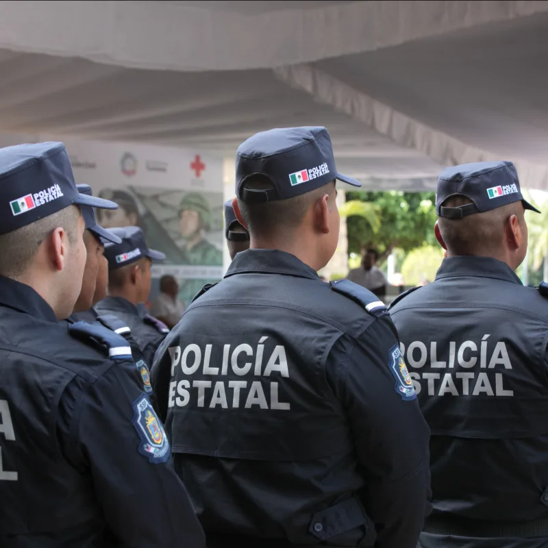 Mexican Police Officers in line