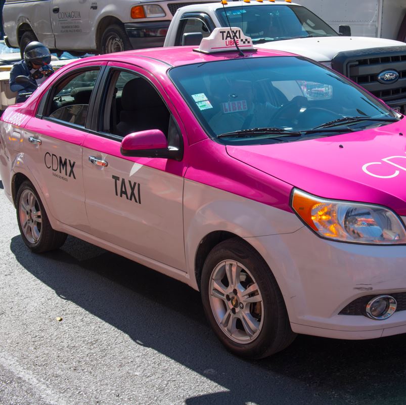 Mexican womens only pink taxi cab