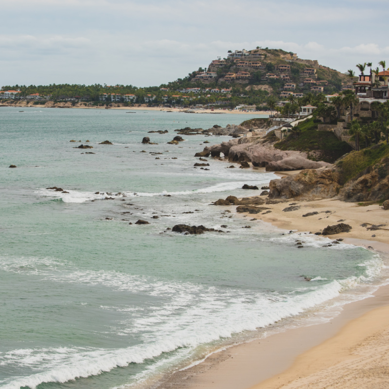San José del Cabo, view of the city and the sea on a cloudy day