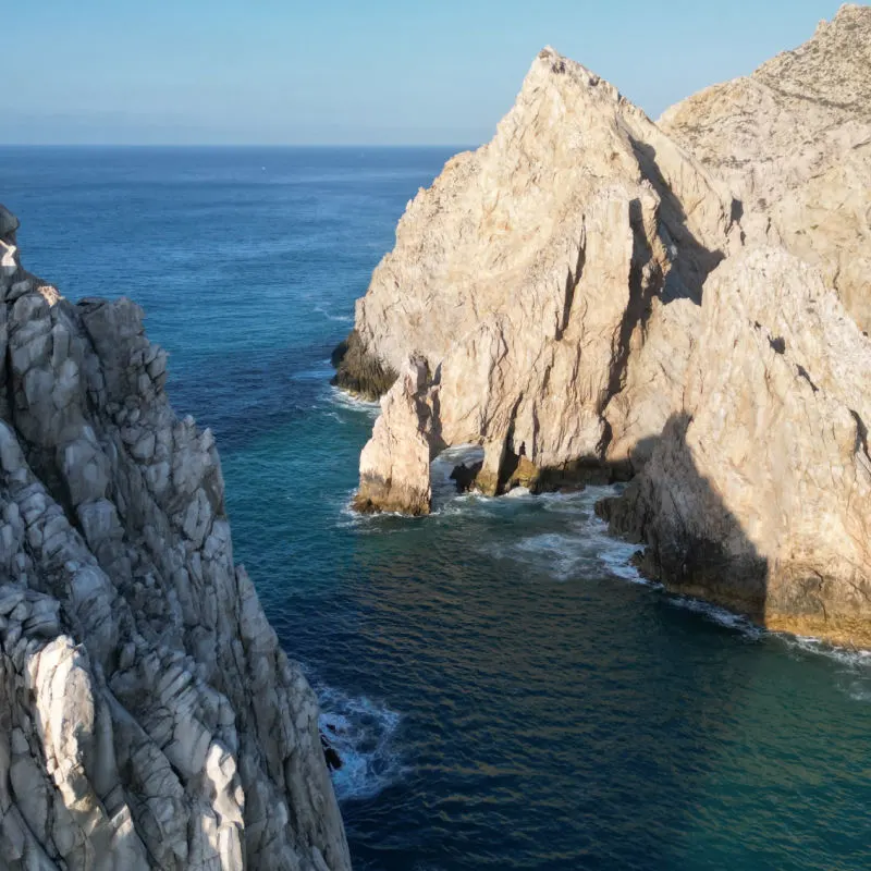 Stunning rock formation in Los Cabos on a sunny day. Shot from above