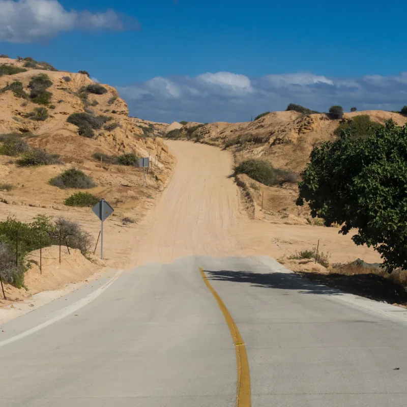 unpaved road in east cape of los cabos