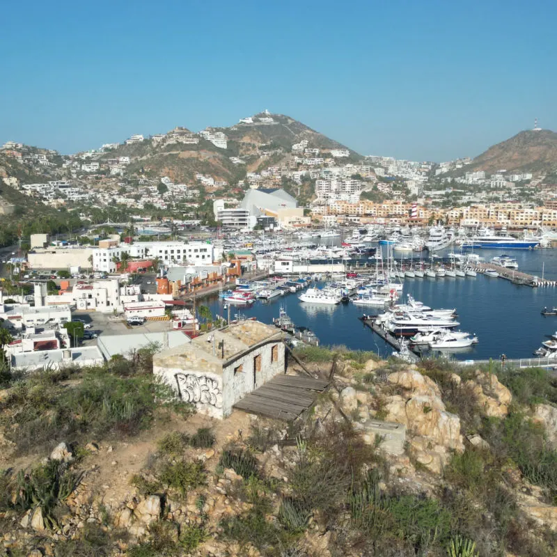 Aerial view of the marina of Cabo San Lucas