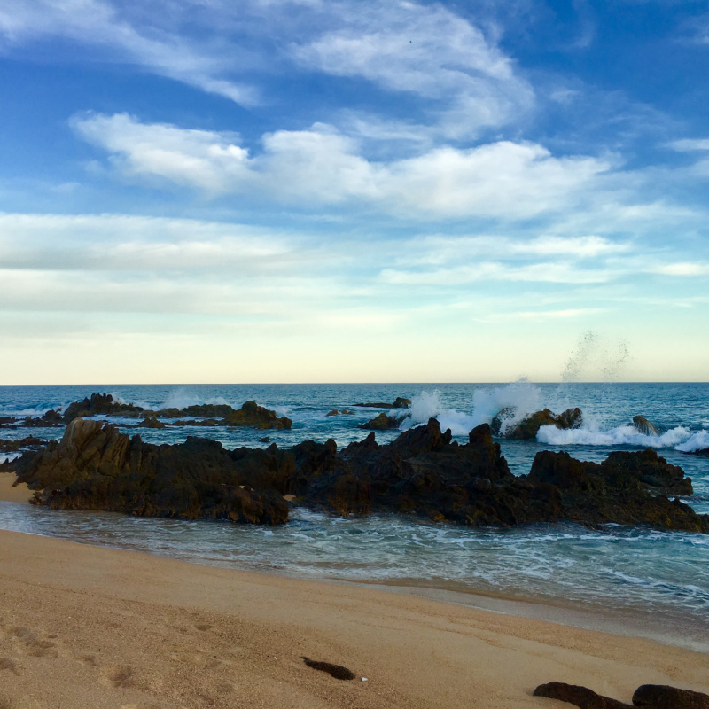Los Cabos beach with rocks