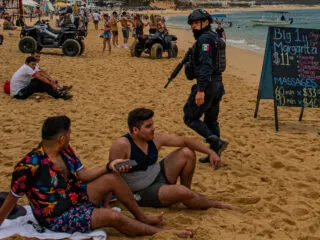 Security on a Busy Beach in Los Cabos, Mexico