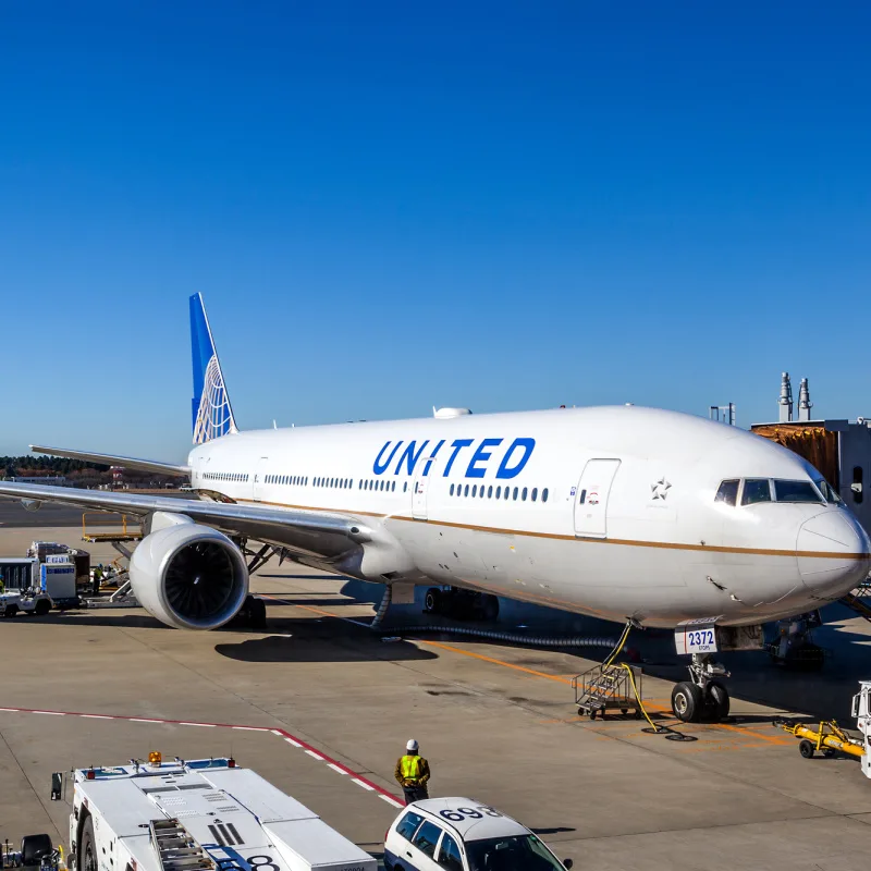 united plane at airport