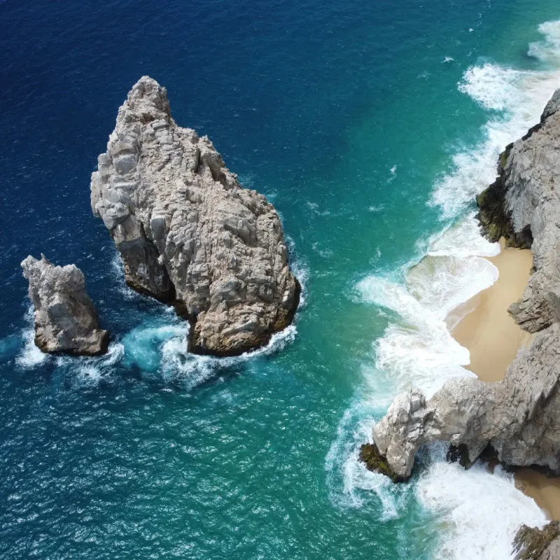 Aerial view of beautiful cliffs in Los Cabos