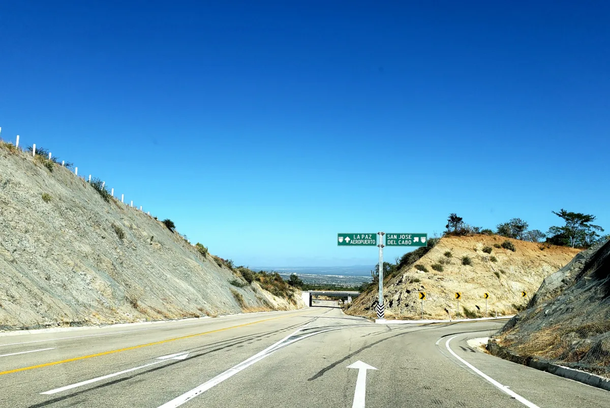 Deserted Highway in Los Cabos, Mexico