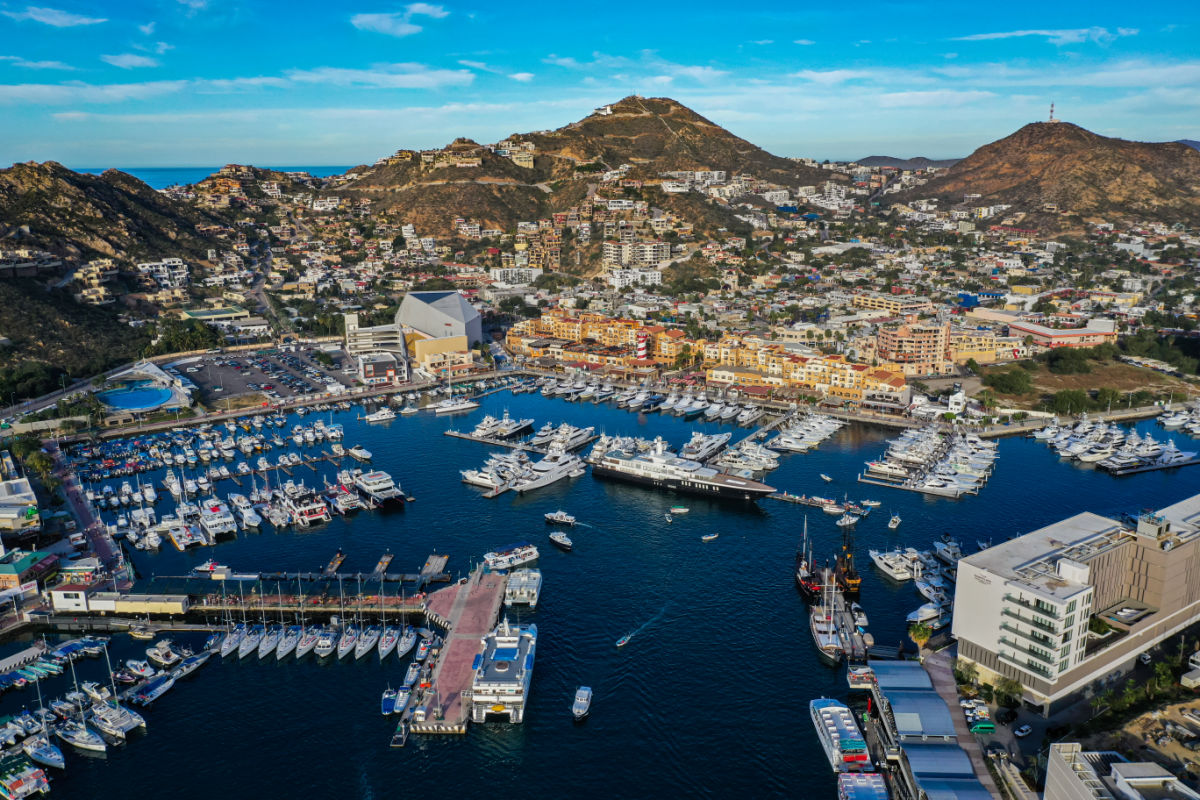 Aerial view of Cabo San Lucas Marina 