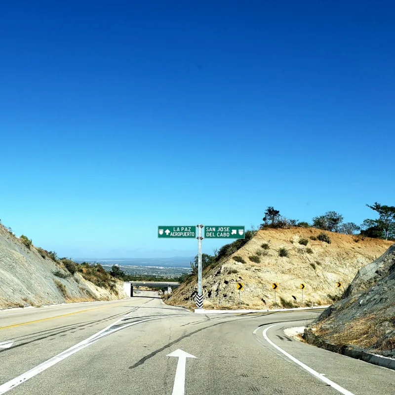 Deserted Highway in Los Cabos, Mexico
