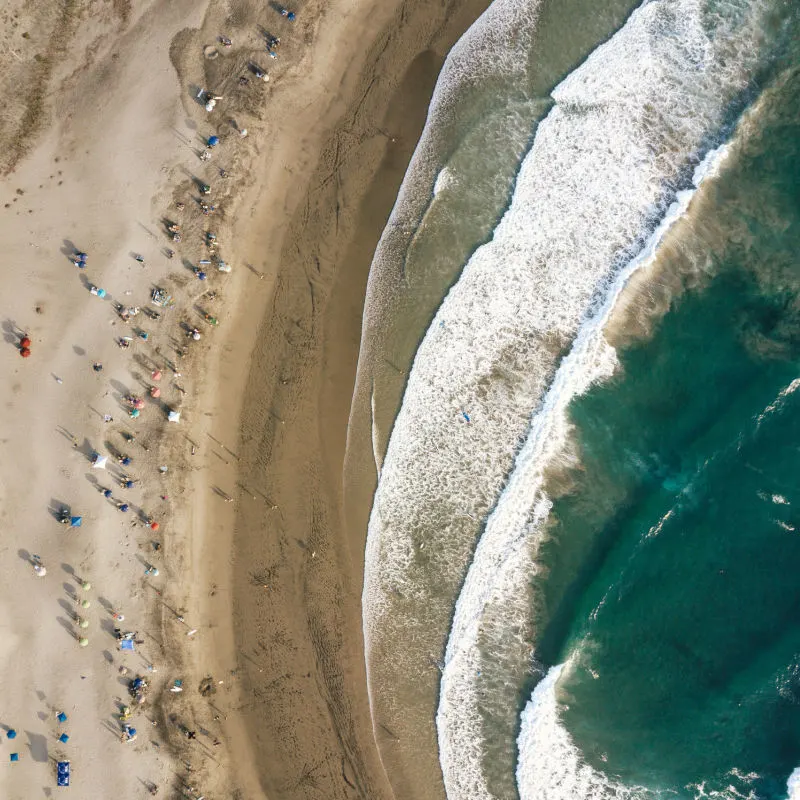Aerial view of Cerritos Beach in Todos Santos Baja California