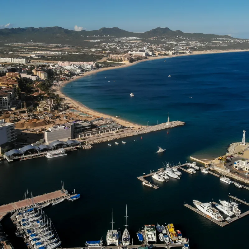 Aerial view of the Marina of Cabo San Lucas
