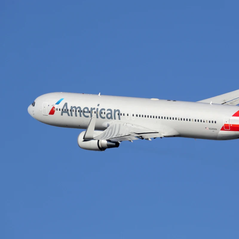 American Airlines airplane flying