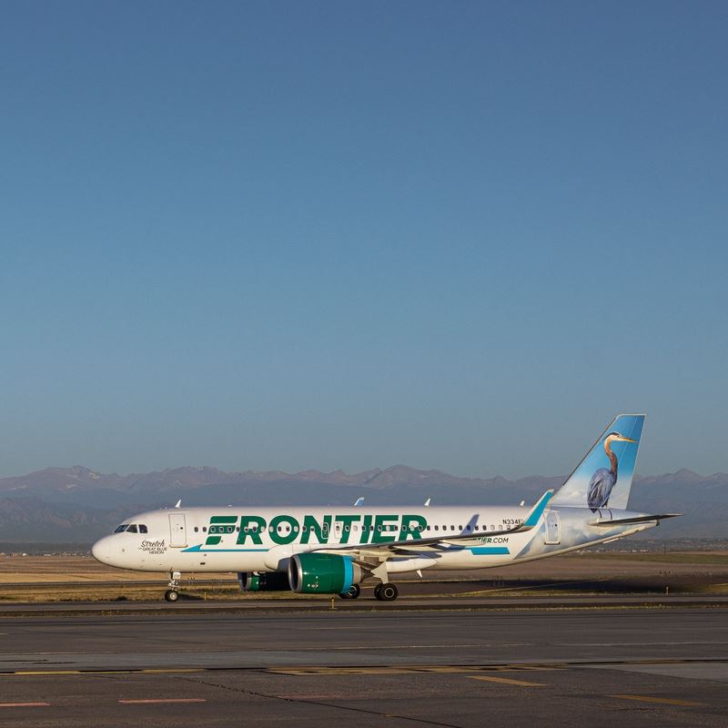 Frontier jet on tarmack
