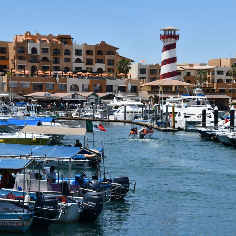 Marina of Cabo San Lucas on a sunny day