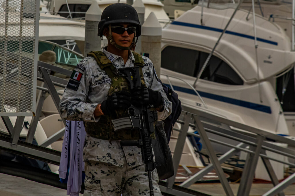 Security Patrolling the Marina Area of Cabo San Lucas, Mexico