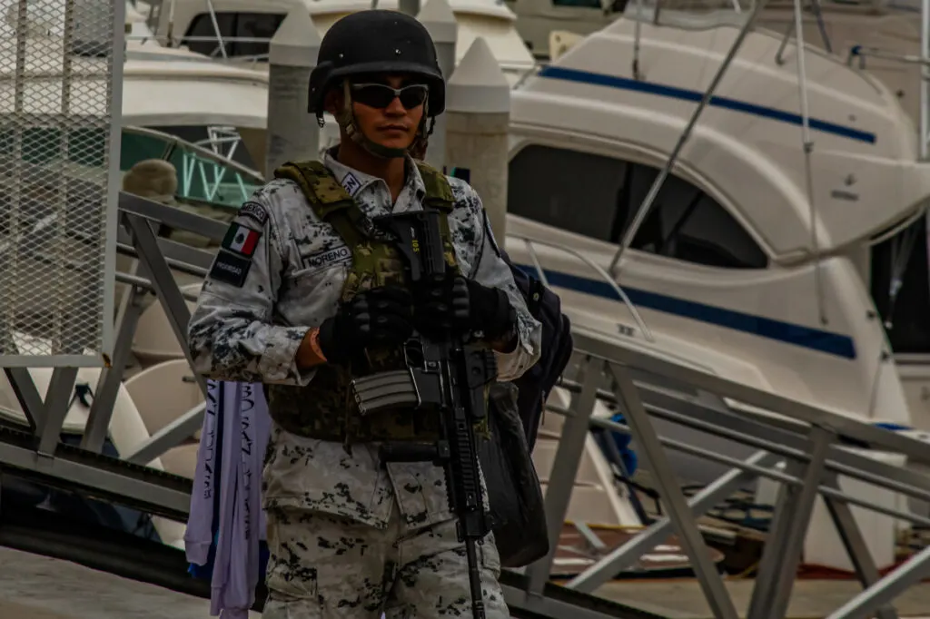 Security Patrolling the Marina Area of Cabo San Lucas, Mexico