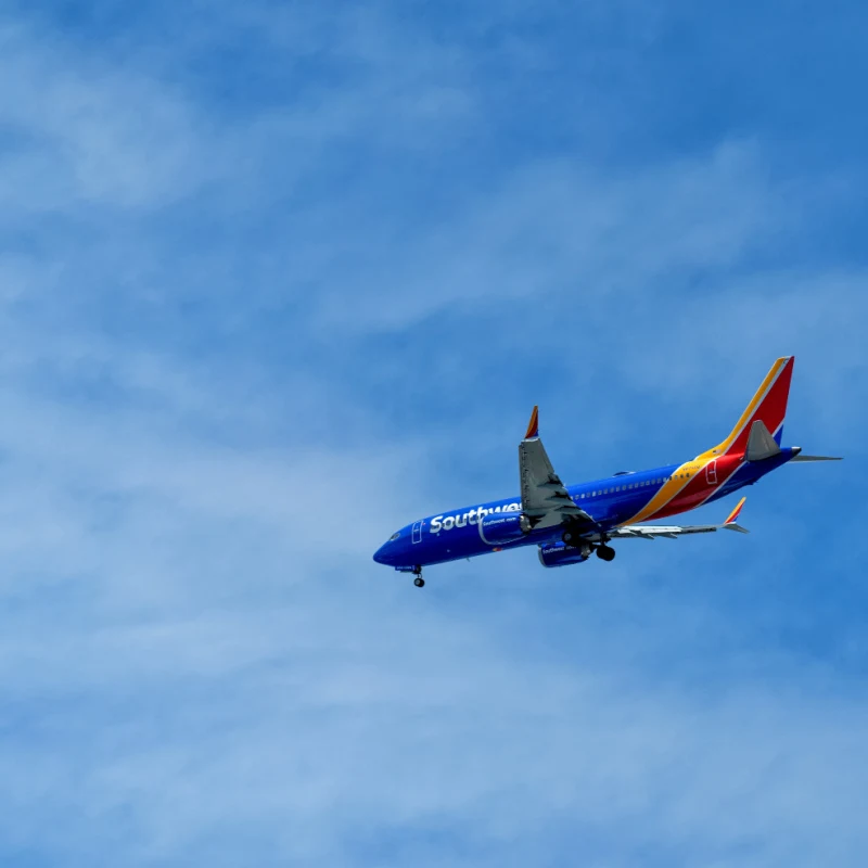 Southwest plane in the air