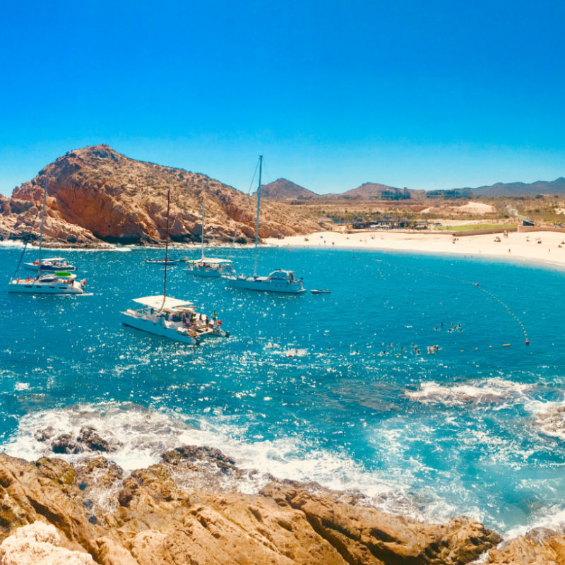 Los Cabos beach with boats