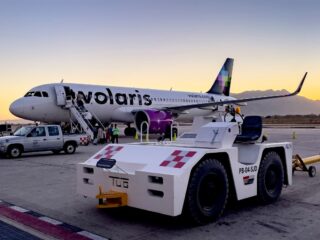 Volaris jet at Los Cabos International Airport